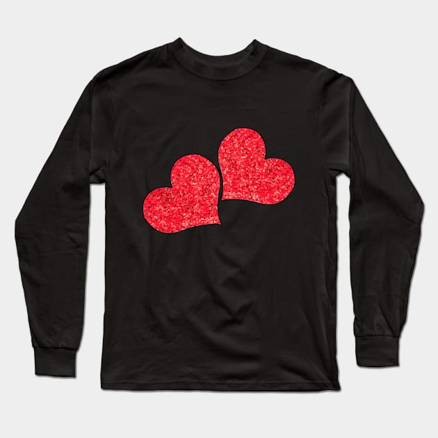 RED HEARTS Long Sleeve T-Shirt by O.M design